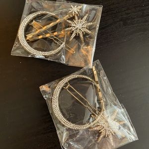 Star and Moon Hair Barrettes and Bobby Pins